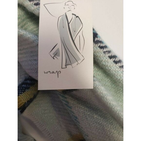 A New Day Women's Mint Plaid Scarf Wrap Fall and Winter Casual Stylish Wrap - Picture 3 of 5